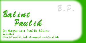 balint paulik business card
