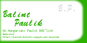 balint paulik business card